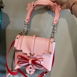 Niels Peeraer pink leather Top Handle Bag